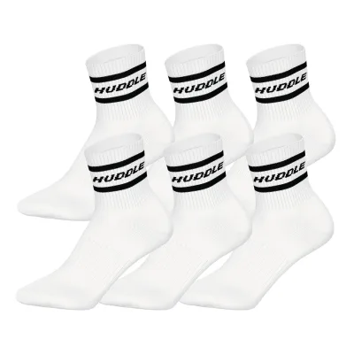 HUDDLE 6pk Short Crew Socks Stripe Unisex Socken