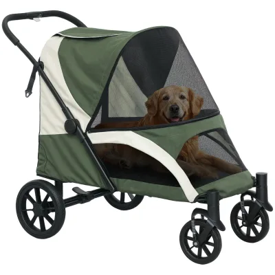 Hundewagen Hundebuggy klappbar für große Hunde &amp; Katzen bis 30 kg Katzenbuggy