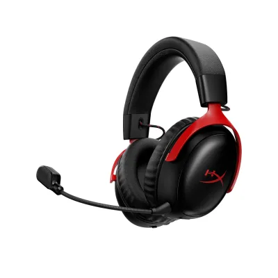 HyperX Cloud III S Wireless Schwarz-Rot Gaming-Headset (A59Z0AA, kompatibel mit PC, PS5, PS4, Nintendo Switch, Mac, Mobil und Bluetooth-Geräten, Wireless, 2,4 GHz, Bluetooth oder Instant Pair)
