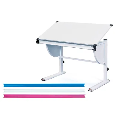Inter Link Schülerschreibtisch Milo 3 in 1 in weiss, blau und pink
