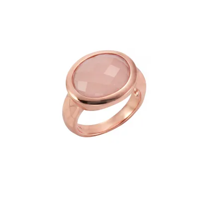 Jamelli Ring 925 Silber rosé vergoldet mit Chalcedon