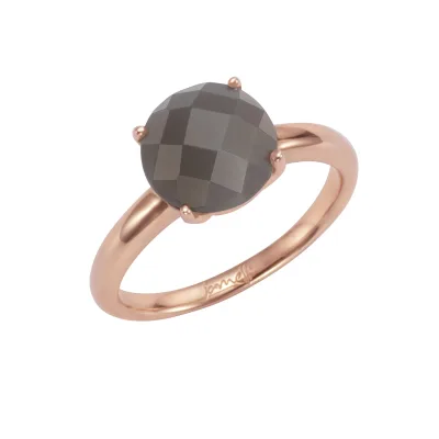 Jamelli Ring 925 Silber rosé vergoldet Mondstein grau