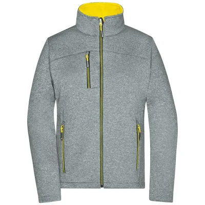 James & Nicholson Damen Softshelljacke JN1147 Gr. M dark-melange/yellow