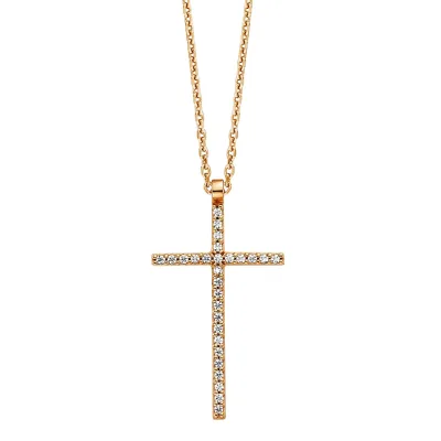 Julie Julsen Anhänger mit Kette 925/- Sterling Silber rotvergoldet mit Anhänger Kreuz