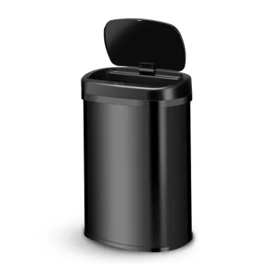 Juskys Automatik Mülleimer mit Sensor 50L - Abfalleimer mit elektrischem Deckel rechteckig - Schwarz