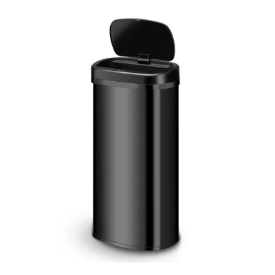 Juskys Automatik Mülleimer mit Sensor 70L - Abfalleimer mit elektrischem Deckel rechteckig - Schwarz