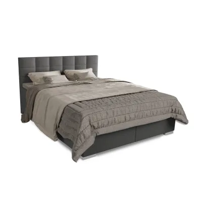 Juskys Boxspringbett Seattle 180x200cm - weicher Malmo-Stoff, komfortable Einstiegshöhe - Hellgrau