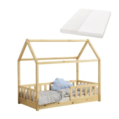 Juskys Kinderbett Natur 80x160 cm