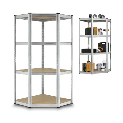Juskys Lageregal Corner Easy 160 x 75 x 40-75 cm   320 kg   4 Böden   Schwerlastregal Metall