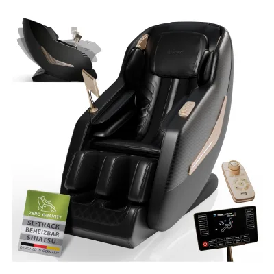 Juskys Massagesessel Paros mit Zero Gravity, Shiatsu, SL-Track & Wärmefunktion – Schwarz