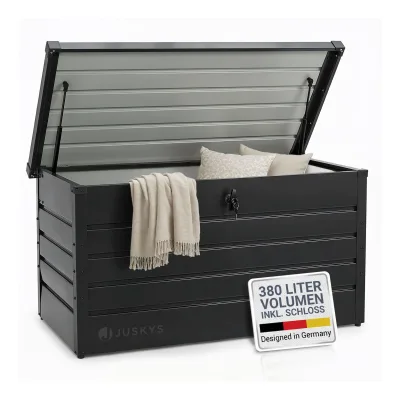 Juskys Metall Aufbewahrungsbox Limani 380 Liter - Box wasserdicht, abschließbar - Anthrazit