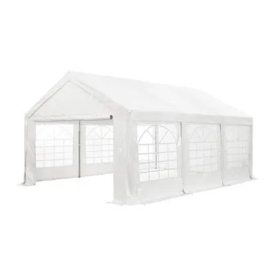 Juskys Partyzelt Gala 3 x 6 m - UV-Schutz Plane, Seitenwände - Pavillon Party Zelt Festzelt Weiß
