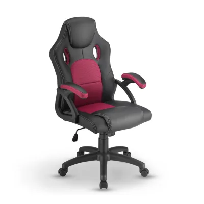 Juskys Racing Schreibtischstuhl Montreal ergonomisch Bürostuhl PC Gaming Stuhl – bordeaux