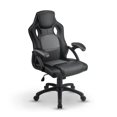 Juskys Racing Schreibtischstuhl Montreal ergonomisch Bürostuhl PC Gaming Stuhl – grau