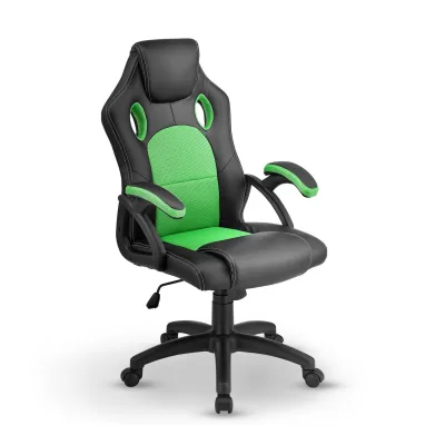 Juskys Racing Schreibtischstuhl Montreal ergonomisch Bürostuhl PC Gaming Stuhl – grün