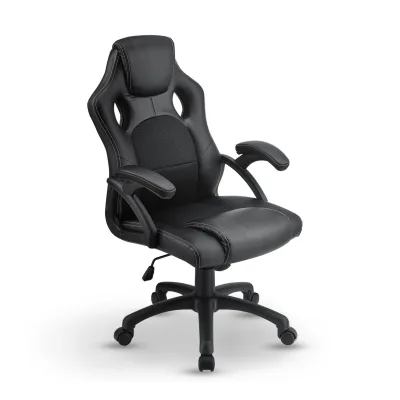 Juskys Racing Schreibtischstuhl Montreal ergonomisch Bürostuhl PC Gaming Stuhl – schwarz