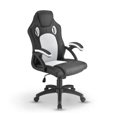 Juskys Racing Schreibtischstuhl Montreal ergonomisch Bürostuhl PC Gaming Stuhl – weiß