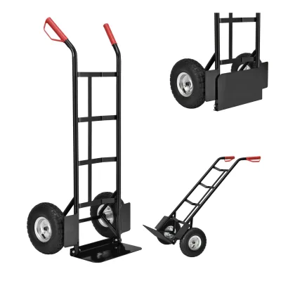 Juskys Sackkarre Basic klappbar Transportkarre mit Luftreifen, Griffen & Stahlrahmen Handkarre