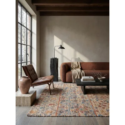 Jute-Teppich Boho Natur-Blau 200 x 290 cm - AVILL   Kadima Design