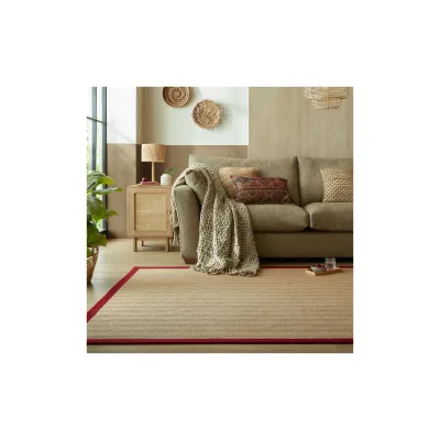 Kadima Design Juteteppich Natur, Rot 160x230 cm