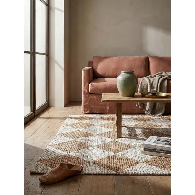 Jute-Teppich Rauten Beige 160 x 230 cm - BAIN   Kadima Design