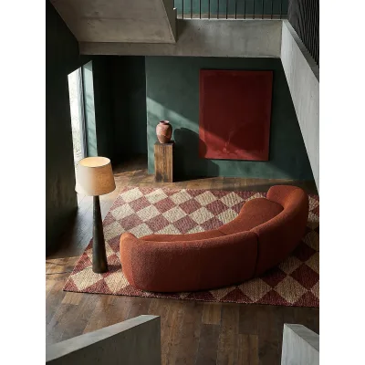 Jute-Teppich Rauten Terrakotta 160 x 230 cm - BAIN   Kadima Design