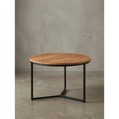 KADIMA DESIGN Akazienholz Couchtisch, Elegantes Design, Stauraum, Robustes Eisengestell