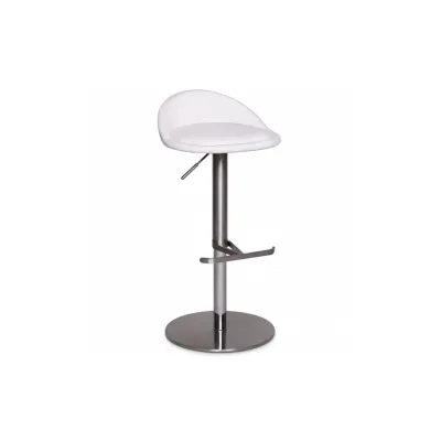 KADIMA DESIGN Barhocker DONAU, höhenverstellbar, halbrunde Rückenlehne, Edelstahl, max. 110 kg Belastung