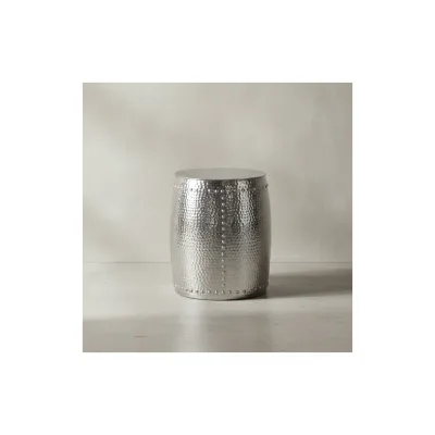 KADIMA DESIGN Beistelltisch ENNS: Orientalisch, Hammerschlagstruktur, Aluminium, 38,5 cm Durchmesser
