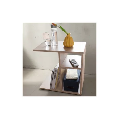 KADIMA DESIGN Beistelltisch ITTER Holz: Ablagefächer, 50x50x30 cm, kratzfest & wasserabweisend