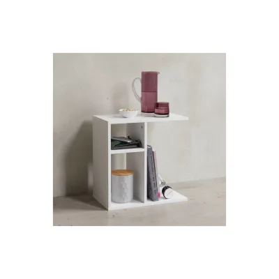 KADIMA DESIGN Beistelltisch ITTER Holz: Ablagefächer, 50x50x30 cm, kratzfest & wasserabweisend