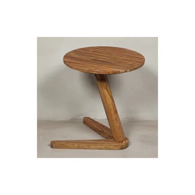 KADIMA DESIGN Beistelltisch Teko, Sheeshamholz, Rund, 50 cm Höhe - Einzigartig & Vielseitig