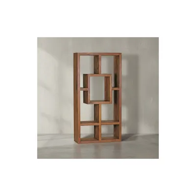 KADIMA DESIGN Bücherregal NAKO Sheesham-Holz, 90x180 cm, Landhaus-Stil, Ablagefächer