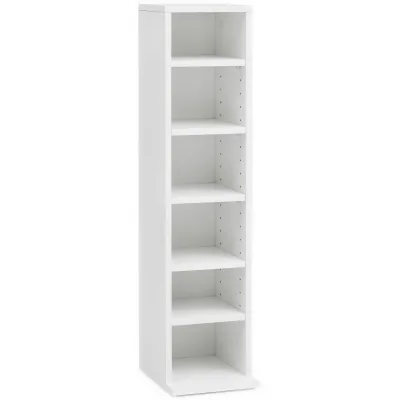 KADIMA DESIGN CD-Regal Holz, Modernes Standregal mit 6 Fächern für CDs und DVDs