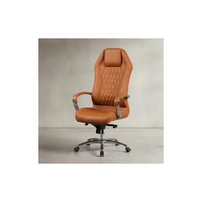 KADIMA DESIGN Chefsessel MILANO Echtleder, Multiblockwippmechanik, Lendenwirbelunterstützung, Aluminiumfußkreuz