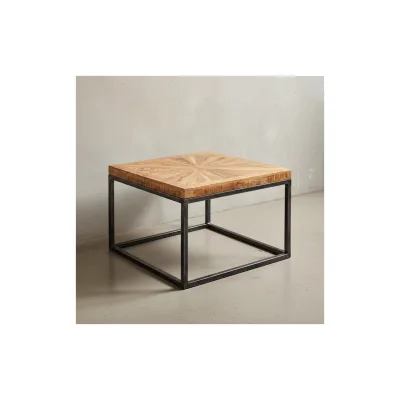 KADIMA DESIGN Couchtisch aus Mangoholz, modernes Design, große Ablagefläche, stabile Beine.