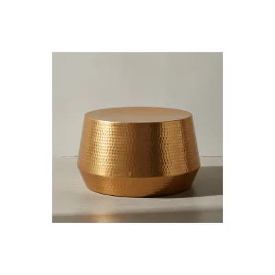 KADIMA DESIGN Couchtisch ENNS: Orientalisch, Aluminium, Hammerschlagstruktur, praktische Ablage