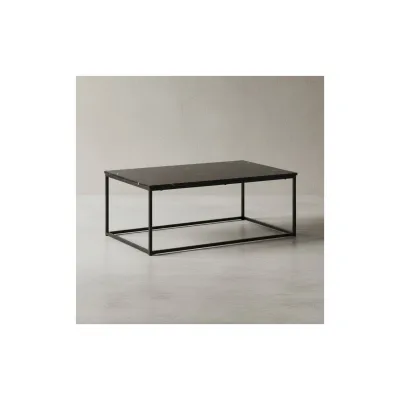 KADIMA DESIGN Couchtisch in Marmor-Optik mit Metallbeine, rechteckig, 100x60x40 cm - Serie MARBRIX