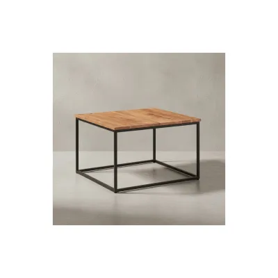 KADIMA DESIGN Couchtisch Industrial, Akazienholz & Eisengestell, Handgefertigt