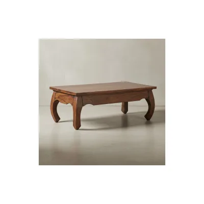 KADIMA DESIGN Couchtisch KANADA: Opium-Form, Massivholz, Sheeshamholz, handgefertigt, pflegeleicht.