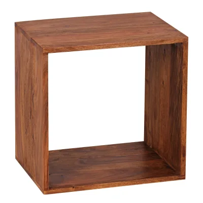 KADIMA DESIGN Cube Regal NAKO: Massivholz, Beistelltisch/Bücherregal, vielseitig, pflegeleicht