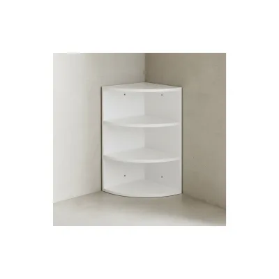 KADIMA DESIGN Eckregal NIDDA: Modern, 3 Fächer, runde Front, Melaminharz-Beschichtung, schneller Aufbau.