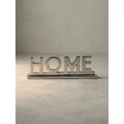 KADIMA DESIGN Elegante handgefertigte Aluminium Deko-Skulptur, 22x7 cm, modernes Design, Unikat in Silber