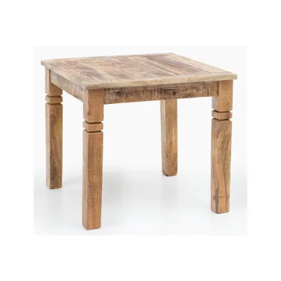 KADIMA DESIGN Esstisch DIANA: Landhaus-Stil, Massivholz, 80x80 cm, rustikal, stabil, pflegeleicht.
