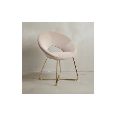 KADIMA DESIGN Esszimmerstuhl NETO: Samtbezug, Metallbeine, Kunststoffnoppen, Beige.