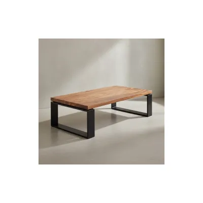 KADIMA DESIGN Industrial Couchtisch, Holz und Metall, 115x60 cm, Einzigartige Holzmaserung.