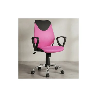 KADIMA DESIGN Jugenddrehstuhl DAVOS Nylon, ergonomisch, höhenverstellbar, in Pink/Schwarz