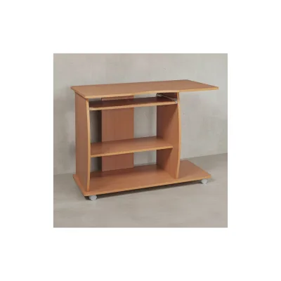 KADIMA DESIGN Laptoptisch Computertisch: 3D-Ecken, Stauraum, 90x50x71 cm, Spanplattenkonstruktion, Rollen.