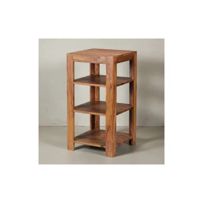 KADIMA DESIGN Massivholz Bücherregal: Mehrzweck-Stauraum, Sheesham, 3 Böden, handgefertigt, pflegeleicht.