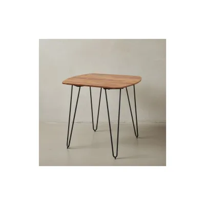 KADIMA DESIGN Massivholz Esszimmertisch, Modernes Design, abgerundete Ecken, Sheesham, 80x80x76 cm.